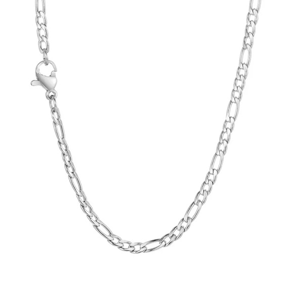 Men 18” Titanium Steel Figaro Chain Necklace - Picture 3 of 5
